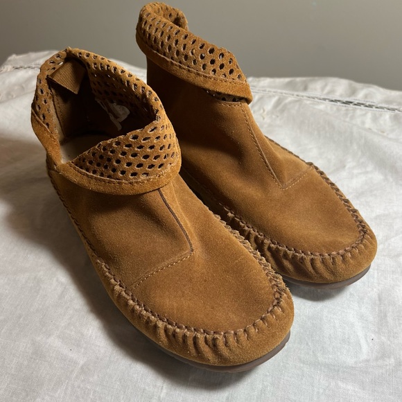 Emu Australia Ghostgum Suede Moccasin Ankle Boots Tan Brown Women’s 7 - Picture 1 of 13
